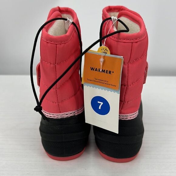 Cat & Jack salmon waterproof warm winter boots 7 - Picture 3 of 7
